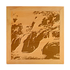 Waterfall Rocks Jungle Forest Wood Photo Frame Cube