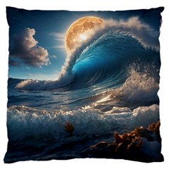 Ocean Sea Waves Large Cushion Case (one Side)
