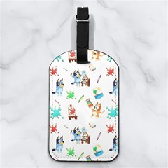 Bluey, Bluey Merch, Bluey Pattern, Bluey Bluey, Bingo, Bluey Design, Bluey Dog Nappa Leather Luggage Tag Rectangle