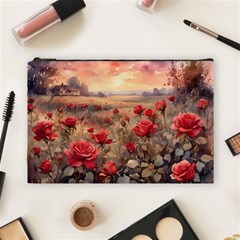 Roses Flower Field Sunset Nature Cosmetic Bag (large)