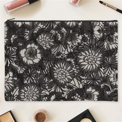 Mid Century Retro Floral 1970s 1960s Pattern 71 Cosmetic Bag (xxxl)