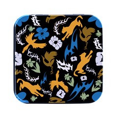 Pattern Design Seamless Texture Square Metal Box (black)