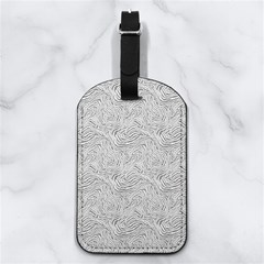 Light Grey Snake Nappa Leather Luggage Tag Rectangle