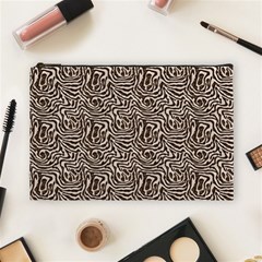 Brown Beige Snake Pattern Cosmetic Bag (large)